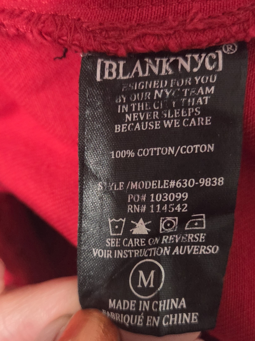 BLANKNYC Denim Jacket M Red Cropped Distressed Puff Sleeve Edgy Grunge Rocker - Picture 5 of 15